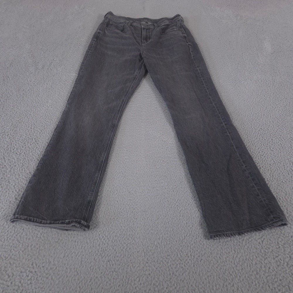 American Eagle Jeans Womens 4 Short Black 90s Bootcut Cotton‎ High Rise Retro